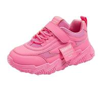 Generisch Zapatillas de moda para zapatos casuales cómodos con perfil plano, fondo grueso, parte superior de malla antideslizante, cordones transpirables, trabillas de gancho, Rosa intenso., 33.5 EU