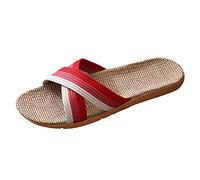 Generisch Zapatillas de mujer cómodas zapatillas de interior suave base de algodón suave diseños creativos materiales duraderos zapatillas para, rojo, 39 EU