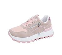 Generisch Zapatillas de mujer con plataforma antideslizantes, cómodas zapatillas de caminar con cierre lateral de cremallera, absorción de golpes, zapatillas de fitness, zapatos modernos
