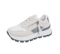 Generisch Zapatillas de mujer con plataforma antideslizantes, cómodas zapatillas de caminar con cierre lateral de cremallera, absorción de golpes, zapatillas de fitness, zapatos modernos