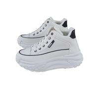 Generisch Zapatillas de mujer con suela gruesa de moda, zapatillas casuales de plataforma de alta top, zapatos cómodos de cordones, zapatos de mujer Elevate Shoes, zapatillas deportivas casuales