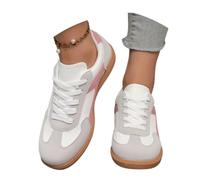 Generisch Zapatillas de mujer de piel blanca con plataforma elegantes doradas, zapatillas de deporte para mujer, estilo retro, suela de goma clásica, suela de goma clásica, antideslizantes, para el