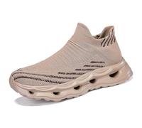 Generisch Zapatillas de mujer para parejas | Zapatos de malla transpirables con diseño Slip-On para todo el día mientras caminas y corres, caqui, 37 EU