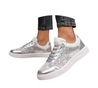 Generisch Zapatillas de mujer Zapatillas de deporte de malla de encaje transpirables con tacón de cuña zapatos deportivos de plataforma transpirable con bordado floral zapatos para correr zapatos de