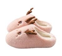 Generisch Zapatillas de Navidad para mujer, invierno, cálidas, pantuflas cerradas, forradas, Papá Noel, cozy casa, zapatos divertidos de invierno, Rosa., 40.5 EU