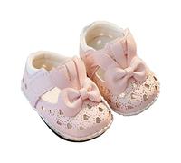 Generisch Zapatillas de niña con suela suave para niñas pequeñas princesa vestido de novia Mary Jane recién nacido zapatos ligeros, rojo, 19.5 EU