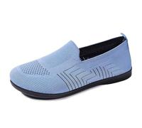 Generisch Zapatillas de ocio de malla transpirable para mujer con suela plana para una comodidad ligera en el verano. Cómodas zapatillas de deporte para todos, azul, 39 EU