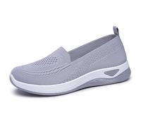 Generisch Zapatillas de ocio para mujer, ligeras, cómodas, sin cordones, antideslizantes, cómodas, transpirables, antideslizantes, gris, 40 EU