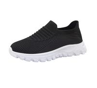 Generisch Zapatillas de ocio para mujer, zapatillas de deporte antideslizantes para mujer, silenciadas, negras, para el tiempo libre, cómodas, de espuma viscoelástica, de malla, transpirables, suaves