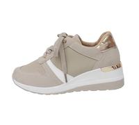 Generisch Zapatillas de ocio para mujer, zapatillas deportivas individuales para mujer, monocolor, antideslizante, plataforma, tacón de cuña, suelas gruesas informales, zapatillas blancas, beige, 39
