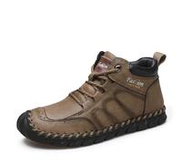 Generisch Zapatillas de senderismo para hombre, de ante y deportivas, antideslizantes, transpirables, monocolor, suela plana, para el tiempo libre, deportivas, caqui, 42 EU