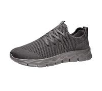Generisch Zapatillas de senderismo para hombre, transpirables, ligeras, para ocio, para salas, para correr, entrenamiento, fitness, tenis a la moda, antideslizantes, sin dolor, gris, 47 EU