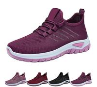 Generisch Zapatillas de senderismo para mujer, transpirables, ligeras, para correr, de malla, para el tiempo libre, cómodas, antideslizantes, para correr en la calle, para exteriores, morado, 38 EU