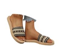 Generisch Zapatillas de verano de moda tejidas para exteriores, cómodas, ideales para la playa, el tiempo libre, Negro , 40 EU