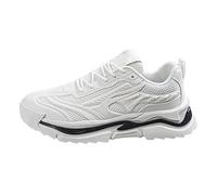 Generisch Zapatillas deportivas anchas para hombre, transpirables, suela plana, para el tiempo libre, deportivas, para caminar, de un solo color, ligeras, informales, Blanco, 44 EU