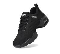 Generisch Zapatillas deportivas de jazz para mujer, zapatillas deportivas de danza, zapatillas de entrenamiento con cordones, almohadillas de aire, zapatillas de fitness para mujer, Negro , 40 EU