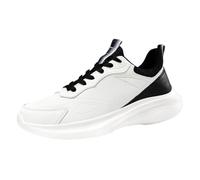 Generisch Zapatillas deportivas para hombre con cordones, con suela suave, transpirables, antideslizantes, con amortiguación clásica, para exteriores, Blanco, 41 EU