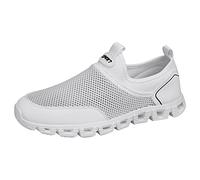 Generisch Zapatillas deportivas para hombre, modernas, simples y monocromáticas, nuevo patrón, malla, ahuecadas, transpirables, cómodas y cómodas para deslizarse, zapatos de negocios, mocasines negros