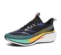Generisch Zapatillas deportivas para hombre para el día a día, tiempo libre, con puntera ancha, tejido de malla transpirable, zapatillas ligeras con buen soporte para las manos, Negro , 44 EU