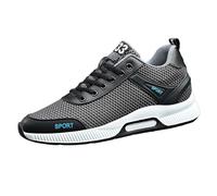 Generisch Zapatillas deportivas para hombre, zapatos de verano, de malla, transpirables, cómodos, para exteriores, suela gruesa, antideslizantes, para tiempo libre, Gris 6cm, 37.5 EU