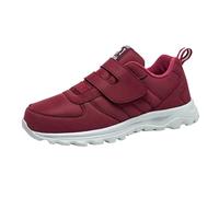Generisch Zapatillas deportivas para mujer, cómodas, ligeras, antideslizantes, planas, para caminar, para el tiempo libre, Vino, 36 EU