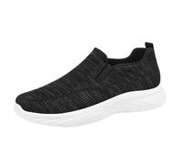 Generisch Zapatillas deportivas para mujer, cómodas, transpirables, ligeras, antideslizantes y amortiguadoras, sin cordones, zapatillas deportivas, Negro , 42 EU