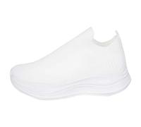 Generisch Zapatillas deportivas para mujer con diseño de zapatillas, con superficie de punto sin costuras, aspecto diario ligero para el ocio y caminar, Estilo V03 Blanco, 39 EU