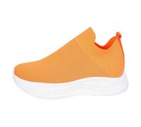 Generisch Zapatillas deportivas para mujer con diseño de zapatillas, con superficie de punto sin costuras, aspecto diario ligero para el ocio y caminar, Style V02 Orange, 37.5 EU