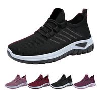 Generisch Zapatillas deportivas para mujer, gimnasio, ligeras, de malla, para el tiempo libre, cómodas, antideslizantes, para correr en la calle, diabéticos, mallas transpirables, Negro , 39 EU