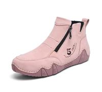 Generisch Zapatillas deportivas para mujer, informales, cómodas, botines de tacón plano para mujer, para invierno, para uso diario con vaqueros, Rosa., 41 EU