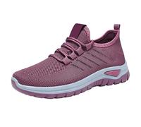 Generisch Zapatillas deportivas para mujer, ligeras, con cordones, transpirables, antideslizantes, cómodas, para correr, zapatos de correr, zapatos de color sólido para mujer, Rosa18, 41 EU