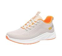 Generisch Zapatillas deportivas para mujer, ligeras y cómodas, con cordones, antideslizantes, para caminar, transpirables, para correr, beige, 40 EU