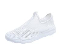 Generisch Zapatillas deportivas para mujer, modernas, sencillas y lisas, estampadas, de malla, transpirables, suaves y cómodas, de Just So, Blanco, 38 EU