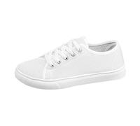 Generisch Zapatillas deportivas para mujer, zapatillas de deporte, zapatos de ocio, ligeras, duraderas, plateadas, elegantes, informales, Blanco, 36 EU