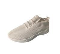 Generisch Zapatillas deportivas para mujer, zapatillas deportivas elegantes, de tela ligera, transpirables, de malla, con cordones, para caminar, zapatillas bajas, Blanco, 41 EU