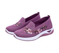 Generisch Zapatillas deportivas para mujer | Zapatos planos, zapatos planos con estampado floral, zapatos elegantes y cómodos, zapatos deportivos ligeros