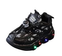 Generisch Zapatillas deportivas para niña con tiras luminosas de malla transpirable cordones resistentes perfil suela cómodas zapatillas de deporte para niños con luz intermitente para parque infantil
