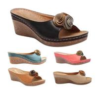 Generisch Zapatillas elegantes planas para mujer, pantuflas con cuña, pantuflas para mujer, zapatos de noche modernos, zapatos altos, zapatos de verano ligeros, bohemios, informales, cuñas, punmps