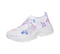 Generisch Zapatillas gruesas para mujer con estampado floral y suela de plataforma gruesa, ligeramente acolchada, para paseos por la ciudad, brunch y looks de estilo retro urbano, Estilo A01 Blanco