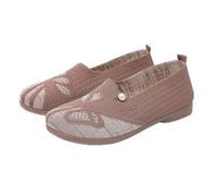 Generisch Zapatillas informales de malla transpirable, planas, cómodas, para playa, escuela, fiesta, uso diario, suela suave, antideslizante, zapatillas de moda, café, 40 EU