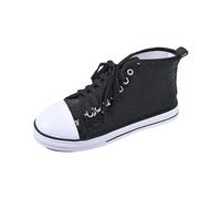 Generisch Zapatillas informales de moda con purpurina, con cordones, zapatos altos y planos, para el día a día, Negro , 40 EU