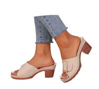 Generisch Zapatillas Mujer Verano Verano Sandalias Mujer Como Sandalias Ortopédicas, Plantilla Suave Y Tacón Plataforma, Modelos Casuales Abiertos Ideal Como Pantuflas Cómodas En Casa,40