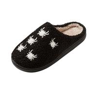 Generisch Zapatillas mullidas para mujer, pantuflas mullidas, antideslizantes, de felpa, suela suave, zapatillas de invierno, suelas suaves, zapatillas ligeras, Negro , 40 EU