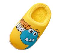 Generisch Zapatillas Niños Niñas Caballos Niños Zapatos de Algodón Suave Zapatillas Moda Lindo Dibujos Animados Dinosaurios Casa Cálida Algodón Zapatillas Zapatillas Zapatillas, amarillo, 28.5 EU