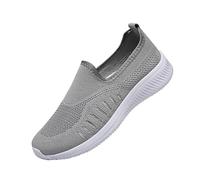 Generisch Zapatillas ortopédicas cómodas sin dolor Zapatos de cuero transpirables impermeables para correr, zapatos informales, ligeros, para caminar al aire libre, pie ancho, gris, 38 EU