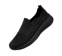 Generisch Zapatillas ortopédicas cómodas sin dolor Zapatos de cuero transpirables impermeables para correr, zapatos informales, ligeros, para caminar al aire libre, pie ancho, Negro , 40 EU