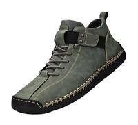 Generisch Zapatillas ortopédicas cómodas sin dolor Zapatos de cuero transpirables impermeables para correr, zapatos informales, ligeros, para caminar al aire libre, pie ancho, verde, 48 EU