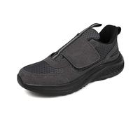 Generisch Zapatillas para hombre, suela suave, cómodas, para caminar, zapatos de salud con malla, transpirables, diseño holgado, zapatos ortopédicos para pies anchos y gruesos, Estilo K02 Gris, 46.5