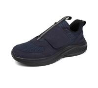 Generisch Zapatillas para hombre, suela suave, cómodas, para caminar, zapatos de salud con malla, transpirables, diseño holgado, zapatos ortopédicos para pies anchos y gruesos, Estilo K03 Navy, 41 EU