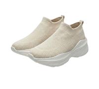 Generisch Zapatillas para parejas de hombre, parte superior de malla transpirable, suela ligera y suave, suela gruesa con tacón elevador, zapatos casuales para hombre, caqui, 44 EU